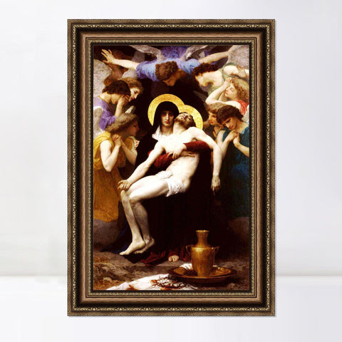 INVIN ART Framed Canvas Art Giclee Print Series#58 by William Adolphe Bouguereau Wall Art Living Room Home Office Decorations