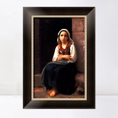 INVIN ART Framed Canvas Art Giclee Print Yvonette by William Adolphe Bouguereau Wall Art Living Room Home Office Decorations