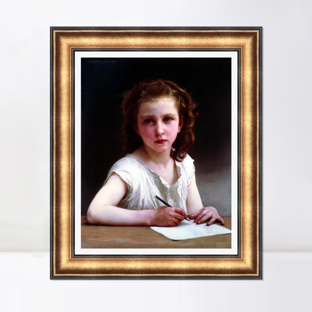 INVIN ART Framed Canvas Art Giclee Print A Calling by William Adolphe Bouguereau Wall Art Living Room Home Office Decorations