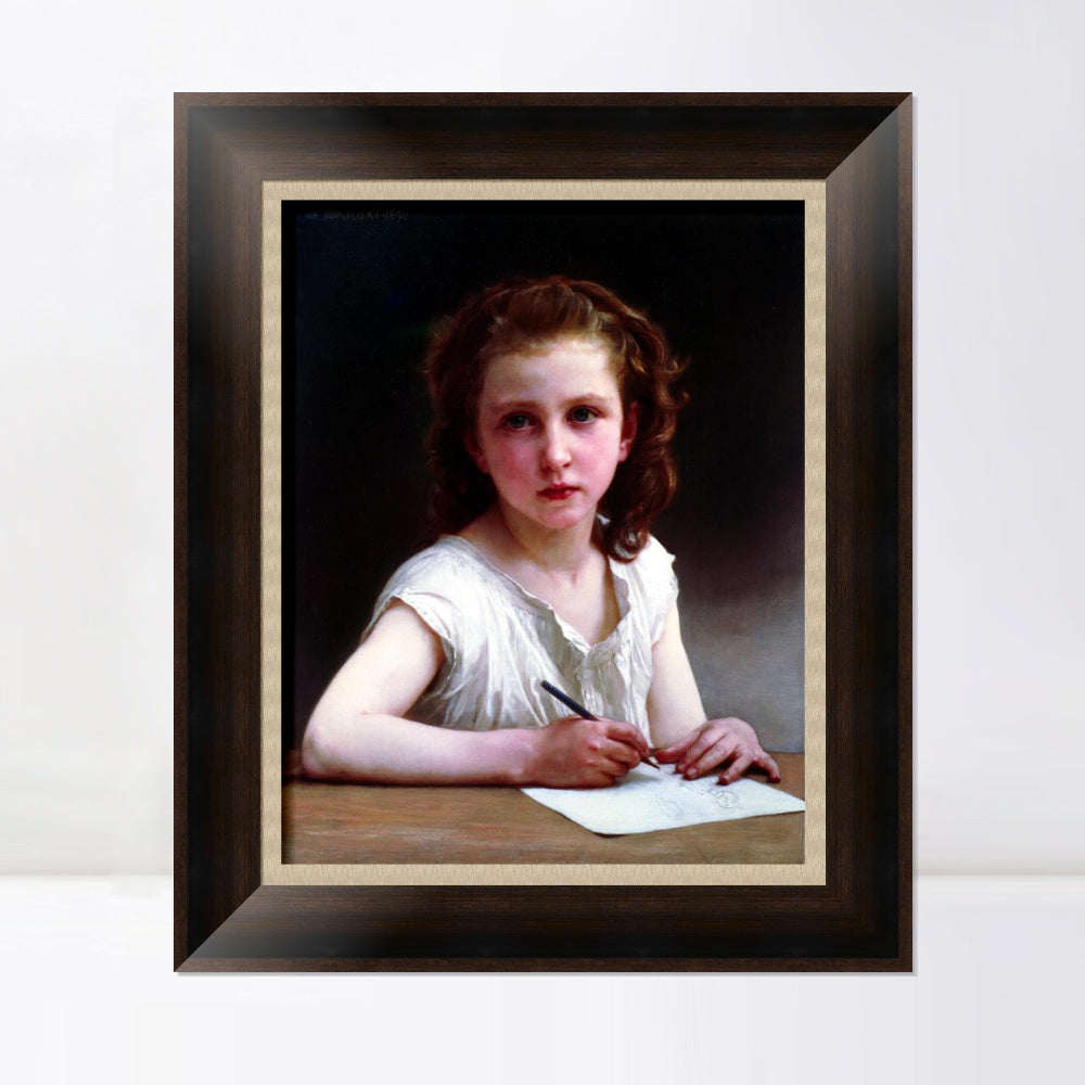 INVIN ART Framed Canvas Art Giclee Print A Calling by William Adolphe Bouguereau Wall Art Living Room Home Office Decorations