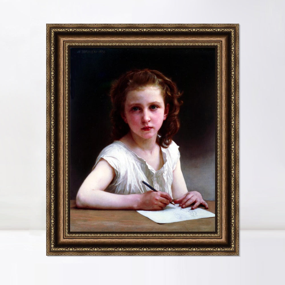 INVIN ART Framed Canvas Art Giclee Print A Calling by William Adolphe Bouguereau Wall Art Living Room Home Office Decorations