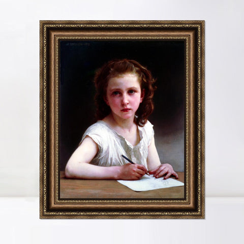 INVIN ART Framed Canvas Art Giclee Print A Calling by William Adolphe Bouguereau Wall Art Living Room Home Office Decorations
