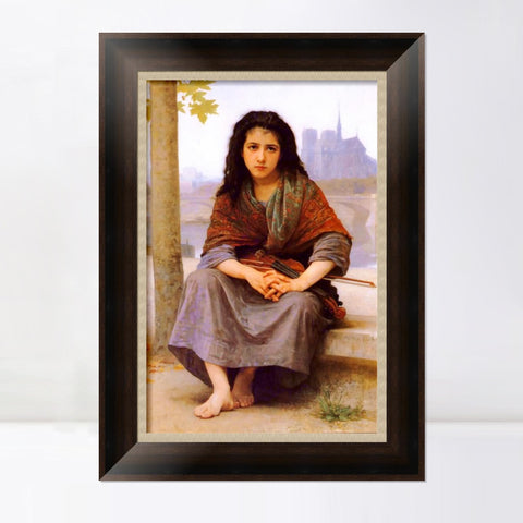INVIN ART Framed Canvas Art Giclee Print The Bohemian by William Adolphe Bouguereau Wall Art Living Room Home Office Decorations