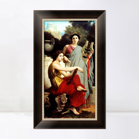 INVIN ART Framed Canvas Art Giclee Print Art and Literature by William Adolphe Bouguereau Wall Art Living Room Home Office Decorations
