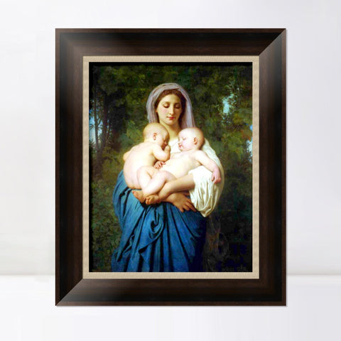 INVIN ART Framed Canvas Art Giclee Print Charit 1859 by William Adolphe Bouguereau Wall Art Living Room Home Office Decorations