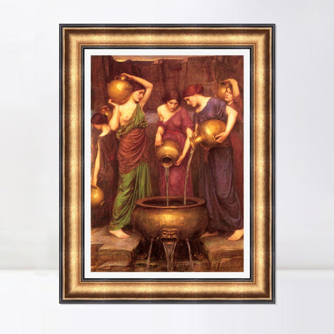 INVIN ART Framed Canvas Art Giclee Print Series#92 by William Adolphe Bouguereau Wall Art Living Room Home Office Decorations