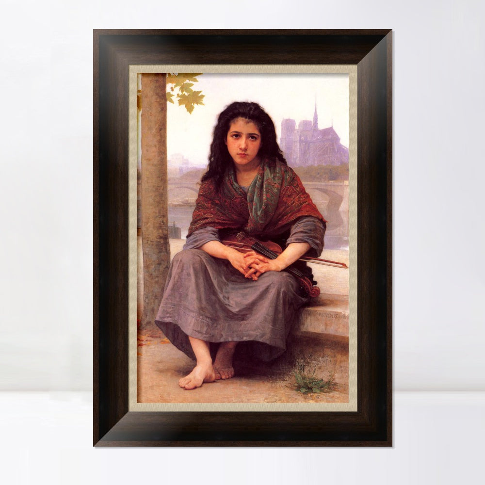 INVIN ART Framed Canvas Art Giclee Print The Bohemian by William Adolphe Bouguereau Wall Art Living Room Home Office Decorations