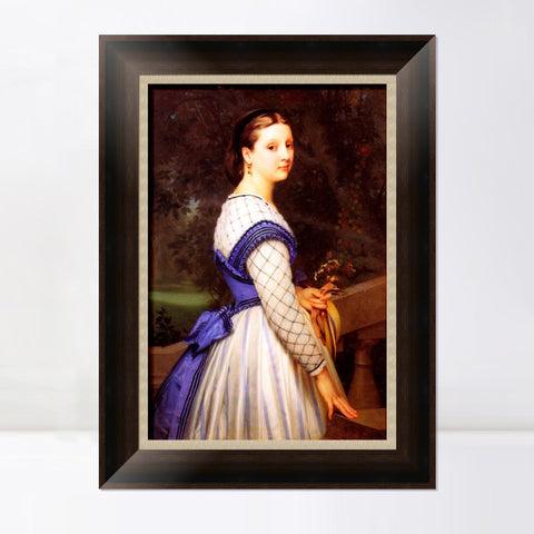 INVIN ART Framed Canvas Art Giclee Print The Countess de Montholon by William Adolphe Bouguereau Wall Art Living Room Home Office Decorations
