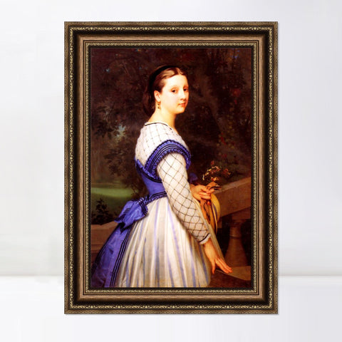 INVIN ART Framed Canvas Art Giclee Print The Countess de Montholon by William Adolphe Bouguereau Wall Art Living Room Home Office Decorations