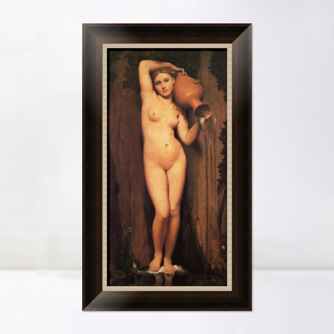 INVIN ART Framed Canvas Art Giclee Print The Nude Standing woman#111 by William Adolphe Bouguereau Wall Art Living Room Home Office Decorations
