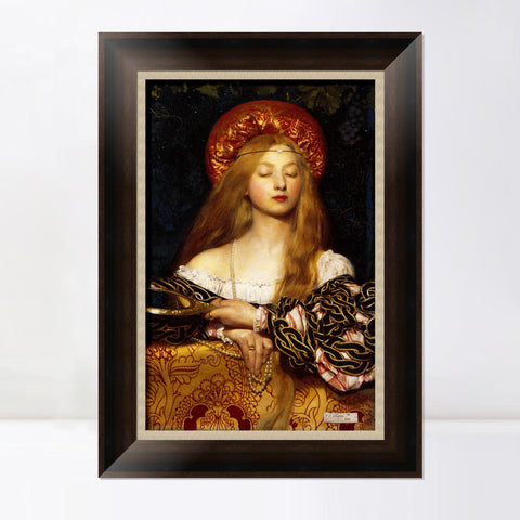 INVIN ART Framed Canvas Art Giclee Print Woman with Mirror by William Adolphe Bouguereau Wall Art Living Room Home Office Decorations