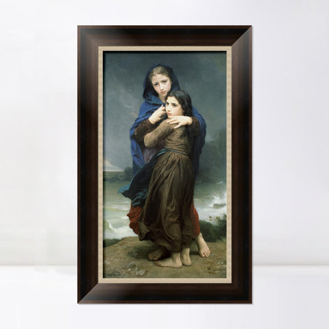 INVIN ART Framed Canvas Art Giclee Print The Storm by William Adolphe Bouguereau Wall Art Living Room Home Office Decorations