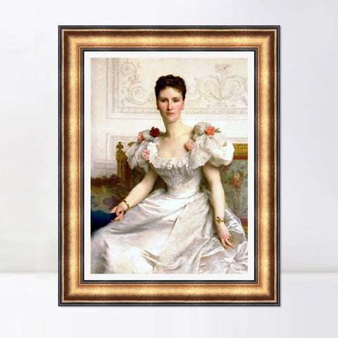 INVIN ART Framed Canvas Art Giclee Print Portrait of Madame la Comtesse de Cambaceres by William Adolphe Bouguereau Wall Art Living Room Home Office Decorations
