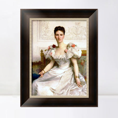 INVIN ART Framed Canvas Art Giclee Print Portrait of Madame la Comtesse de Cambaceres by William Adolphe Bouguereau Wall Art Living Room Home Office Decorations