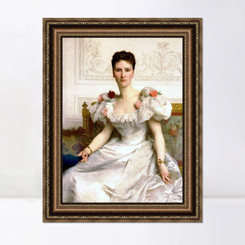INVIN ART Framed Canvas Art Giclee Print Portrait of Madame la Comtesse de Cambaceres by William Adolphe Bouguereau Wall Art Living Room Home Office Decorations
