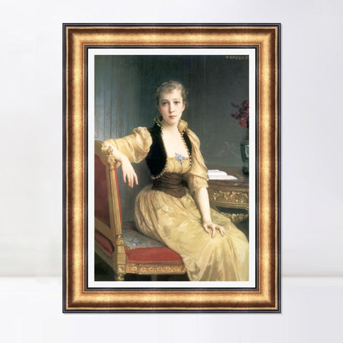 INVIN ART Framed Canvas Art Giclee Print Portrait of Lady Maxwell by William Adolphe Bouguereau Wall Art Living Room Home Office Decorations