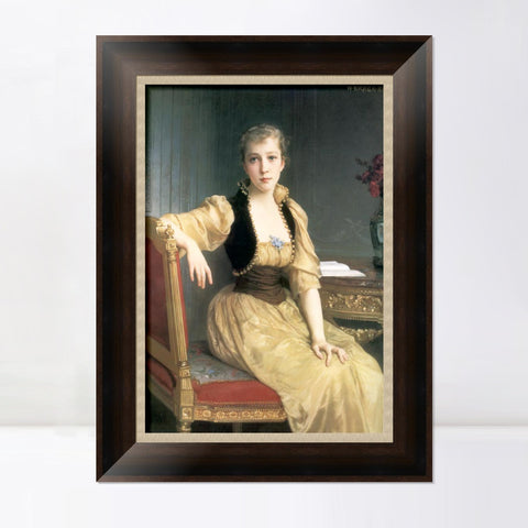 INVIN ART Framed Canvas Art Giclee Print Portrait of Lady Maxwell by William Adolphe Bouguereau Wall Art Living Room Home Office Decorations
