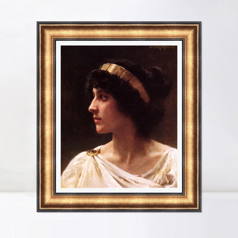 INVIN ART Framed Canvas Art Giclee Print Irène by William Adolphe Bouguereau Wall Art Living Room Home Office Decorations