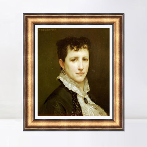 INVIN ART Framed Canvas Art Giclee Print Portrait of Miss Elizabeth Gardner by William Adolphe Bouguereau Wall Art Living Room Home Office Decorations