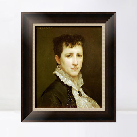 INVIN ART Framed Canvas Art Giclee Print Portrait of Miss Elizabeth Gardner by William Adolphe Bouguereau Wall Art Living Room Home Office Decorations