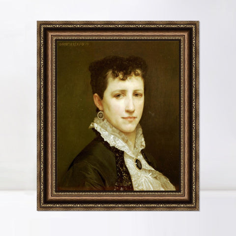 INVIN ART Framed Canvas Art Giclee Print Portrait of Miss Elizabeth Gardner by William Adolphe Bouguereau Wall Art Living Room Home Office Decorations