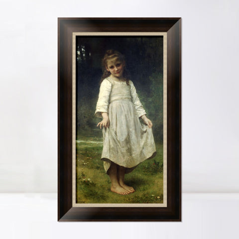 INVIN ART Framed Canvas Art Giclee Print The Curtsey by William Adolphe Bouguereau Wall Art Living Room Home Office Decorations