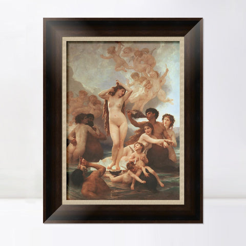 INVIN ART Framed Canvas Art Giclee Print The Birth of Venus by William Adolphe Bouguereau Wall Art Living Room Home Office Decorations