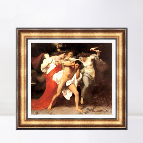 INVIN ART Framed Canvas Art Giclee Print Orestes Pursued by the Furies by William Adolphe Bouguereau Wall Art Living Room Home Office Decorations