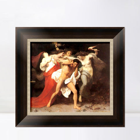 INVIN ART Framed Canvas Art Giclee Print Orestes Pursued by the Furies by William Adolphe Bouguereau Wall Art Living Room Home Office Decorations