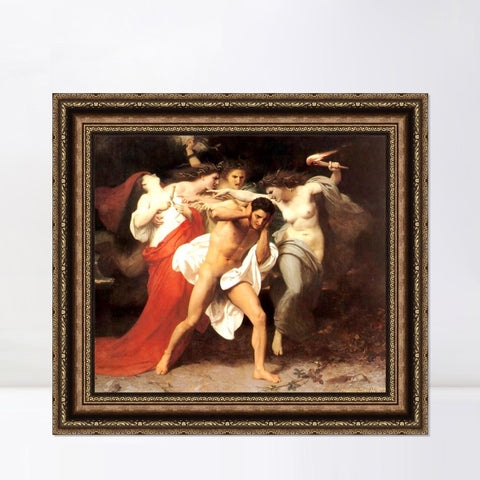 INVIN ART Framed Canvas Art Giclee Print Orestes Pursued by the Furies by William Adolphe Bouguereau Wall Art Living Room Home Office Decorations