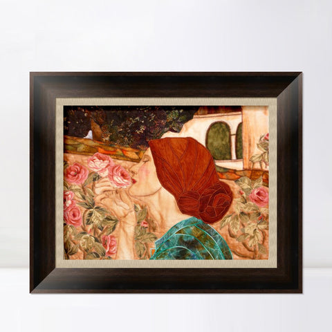 INVIN ART Framed Canvas Art Giclee Print Woman and Flower#145 by the Furies by William Adolphe Bouguereau Wall Art Living Room Home Office Decorations