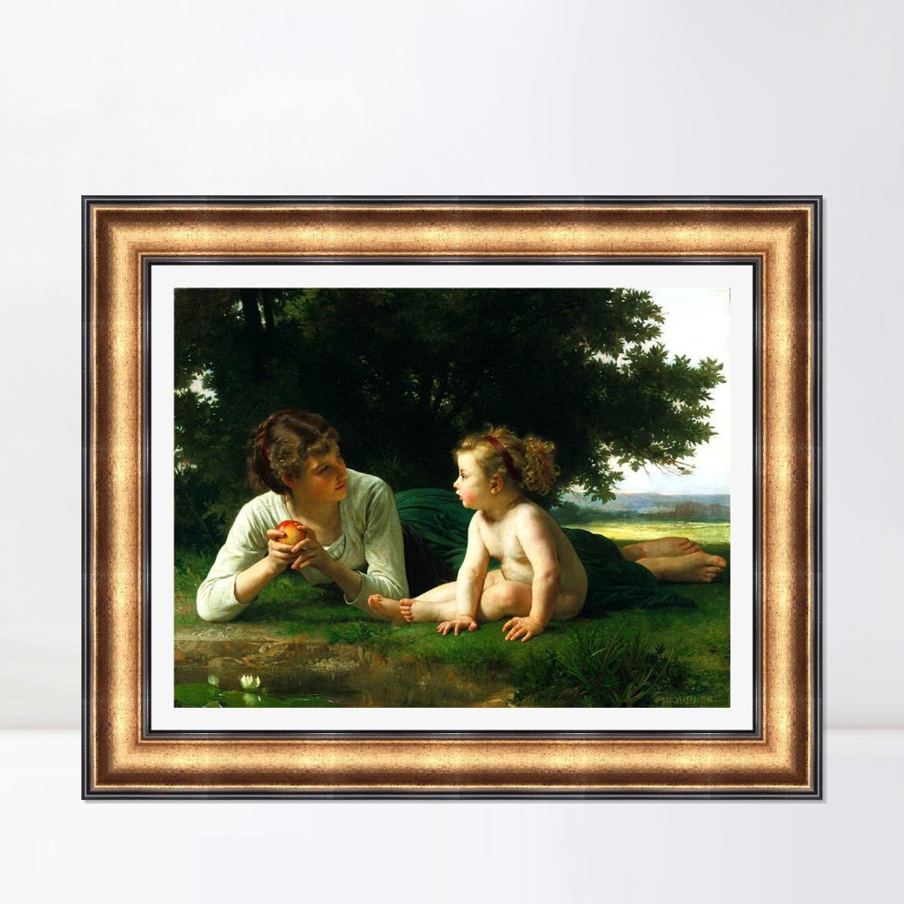 INVIN ART Framed Canvas Art Giclee Print Tentation by the Furies by William Adolphe Bouguereau Wall Art Living Room Home Office Decorations