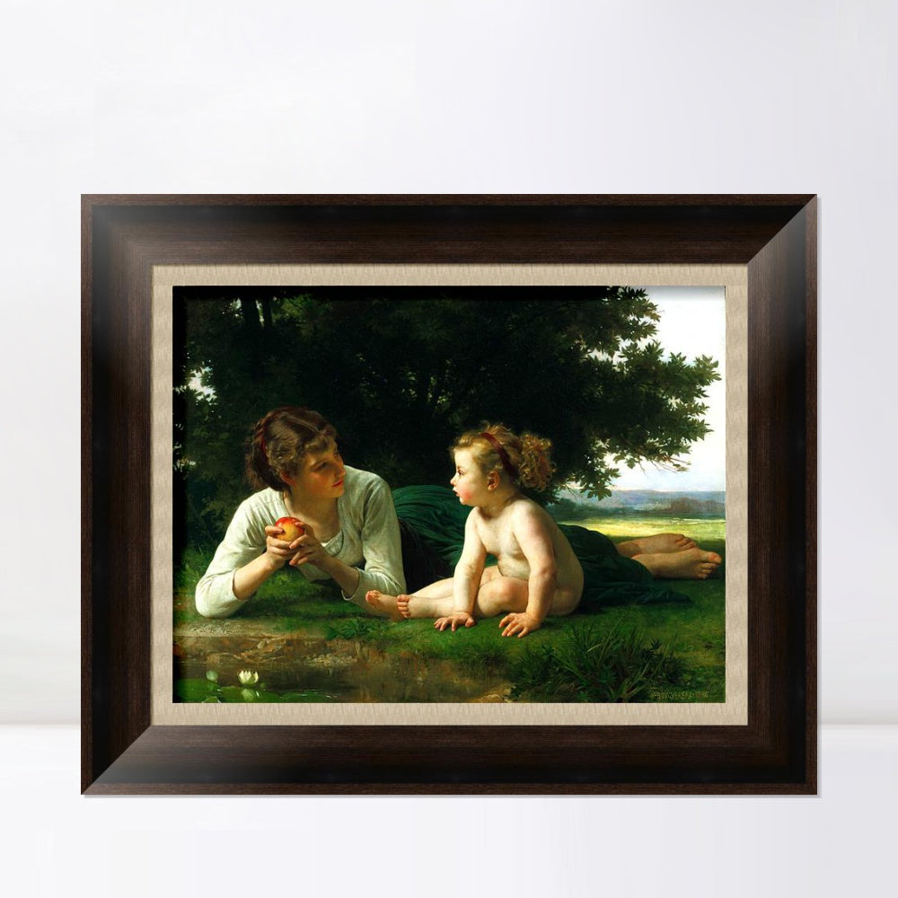 INVIN ART Framed Canvas Art Giclee Print Tentation by the Furies by William Adolphe Bouguereau Wall Art Living Room Home Office Decorations