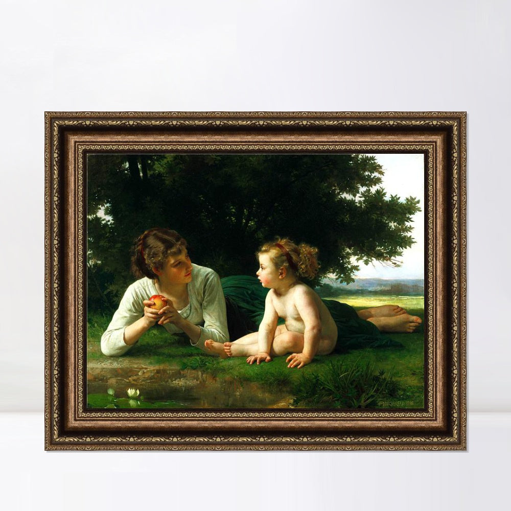 INVIN ART Framed Canvas Art Giclee Print Tentation by the Furies by William Adolphe Bouguereau Wall Art Living Room Home Office Decorations