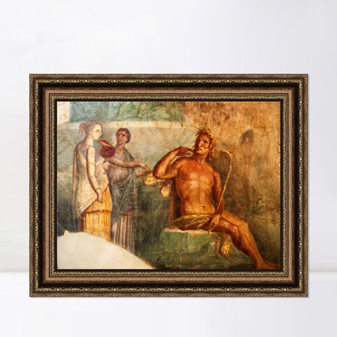 INVIN ART Framed Canvas Art Giclee Print Series#150 by the Furies by William Adolphe Bouguereau Wall Art Living Room Home Office Decorations