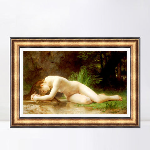 INVIN ART Framed Canvas Art Giclee Print Biblis by William Adolphe Bouguereau Wall Art Living Room Home Office Decorations