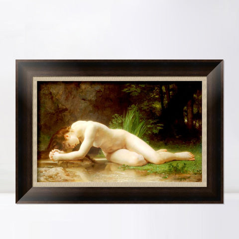 INVIN ART Framed Canvas Art Giclee Print Biblis by William Adolphe Bouguereau Wall Art Living Room Home Office Decorations