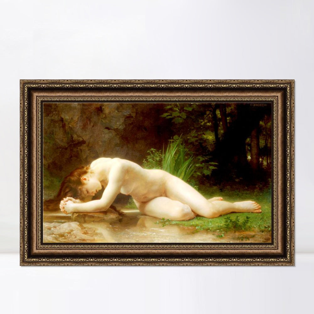 INVIN ART Framed Canvas Art Giclee Print Biblis by William Adolphe Bouguereau Wall Art Living Room Home Office Decorations