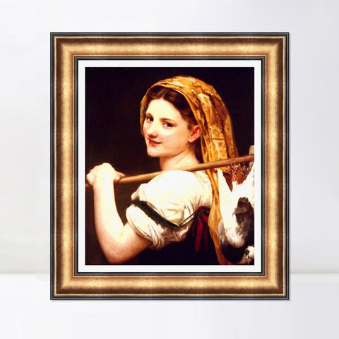 INVIN ART Framed Canvas Art Giclee Print Returned from the Market by the Furies by William Adolphe Bouguereau Wall Art Living Room Home Office Decorations