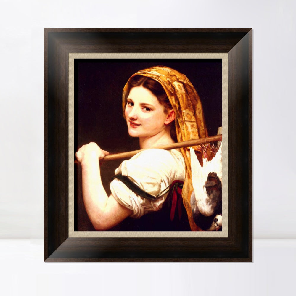 INVIN ART Framed Canvas Art Giclee Print Returned from the Market by the Furies by William Adolphe Bouguereau Wall Art Living Room Home Office Decorations