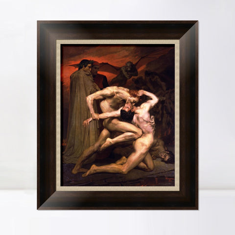 INVIN ART Framed Canvas Art Giclee Print Dante and Virgil in Hell (1850) by the Furies by William Adolphe Bouguereau Wall Art Living Room Home Office Decorations
