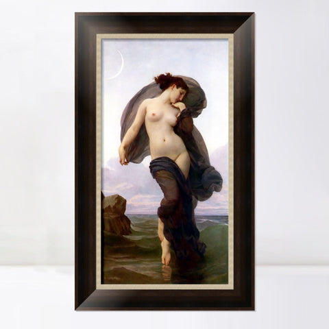 INVIN ART Framed Canvas Art Giclee Print La Crepuscule (Evening Mood) by William Adolphe Bouguereau Wall Art Living Room Home Office Decorations