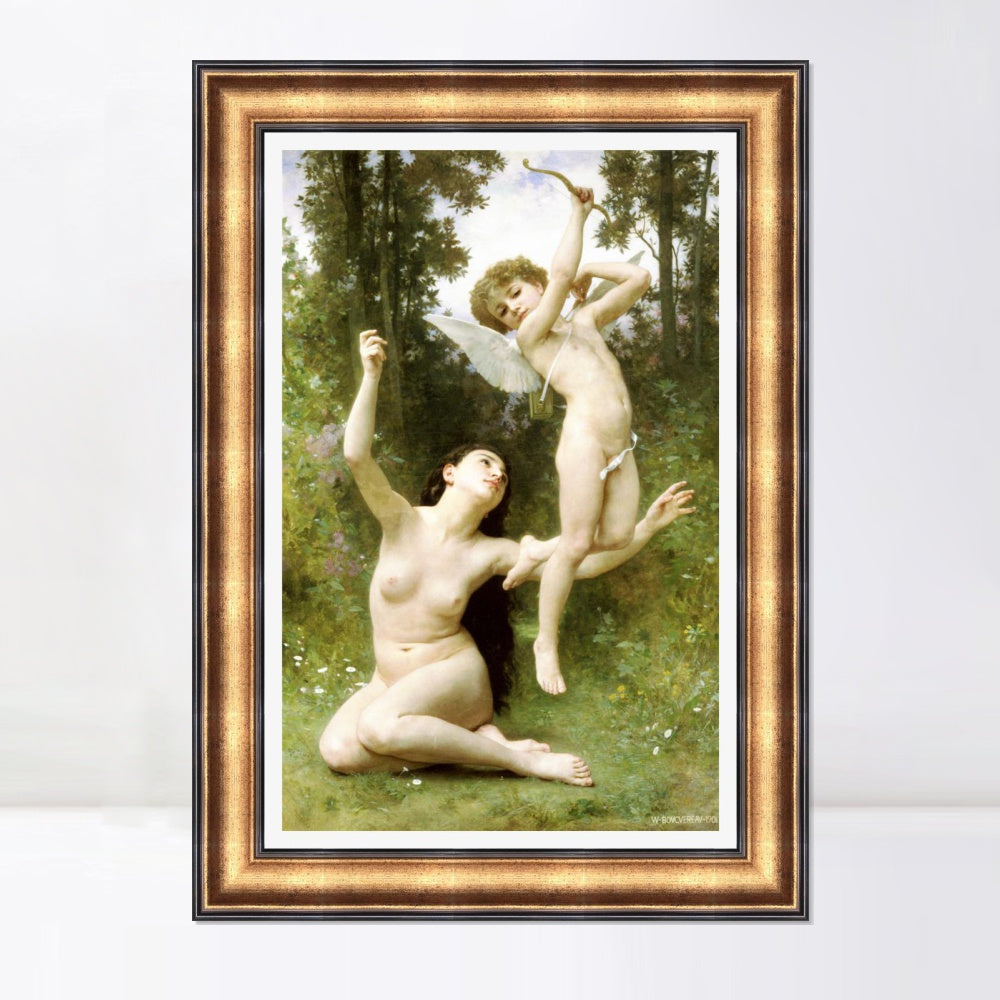 INVIN ART Framed Canvas Art Giclee Print Angles#165 by William Adolphe Bouguereau Wall Art Living Room Home Office Decorations