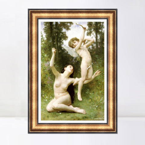 INVIN ART Framed Canvas Art Giclee Print Angles#165 by William Adolphe Bouguereau Wall Art Living Room Home Office Decorations