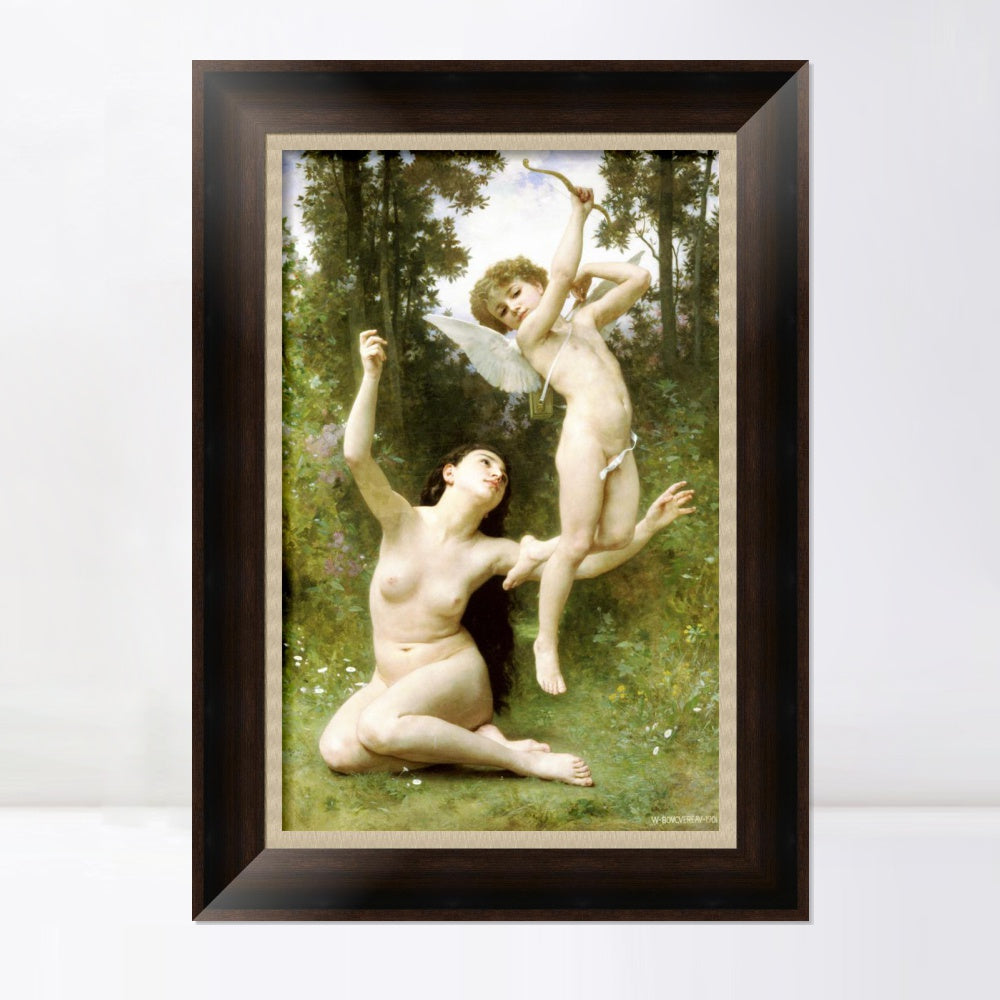 INVIN ART Framed Canvas Art Giclee Print Angles#165 by William Adolphe Bouguereau Wall Art Living Room Home Office Decorations