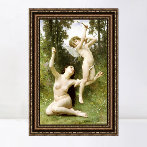 INVIN ART Framed Canvas Art Giclee Print Angles#165 by William Adolphe Bouguereau Wall Art Living Room Home Office Decorations