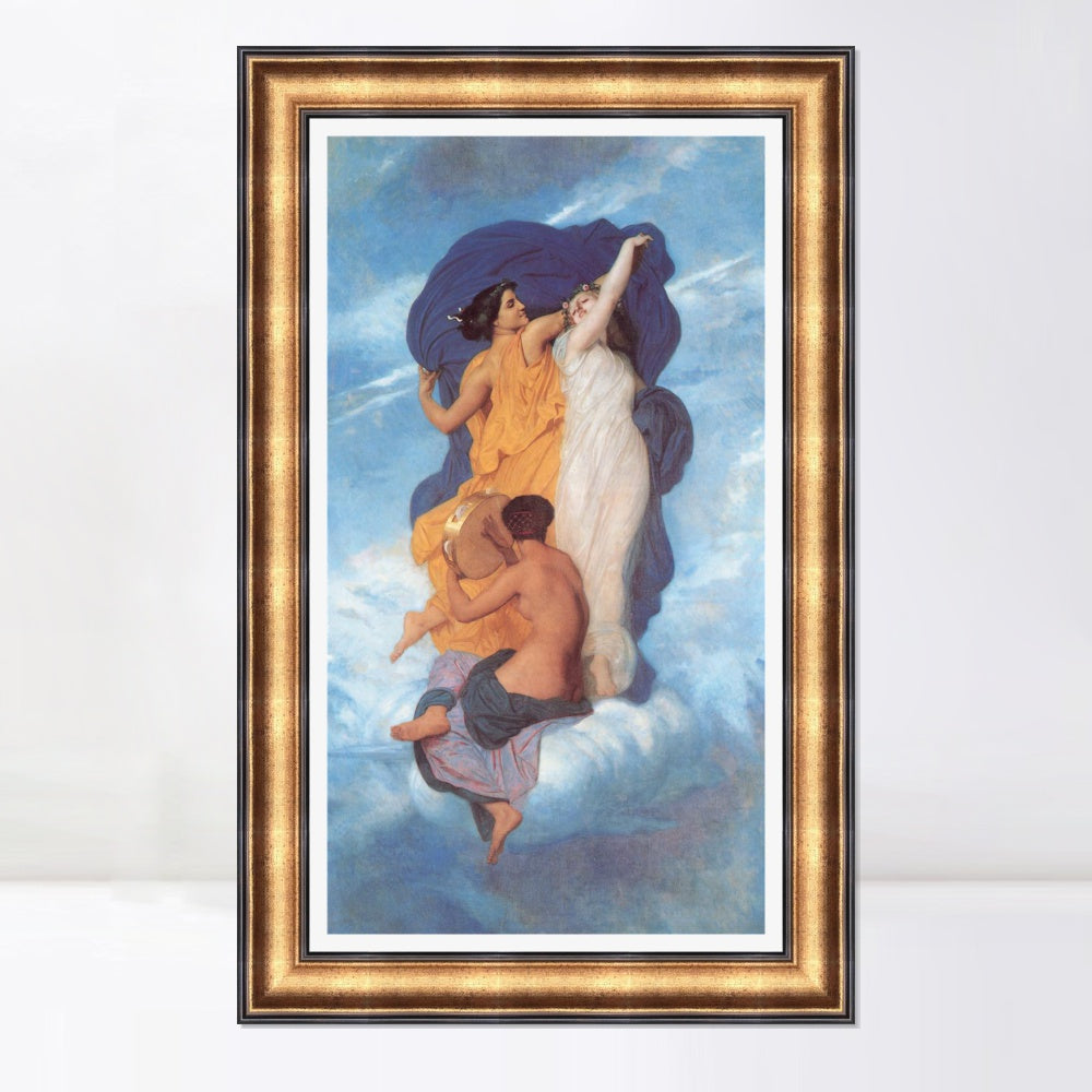 INVIN ART Framed Canvas Art Giclee Print Series#175 by William Adolphe Bouguereau Wall Art Living Room Home Office Decorations