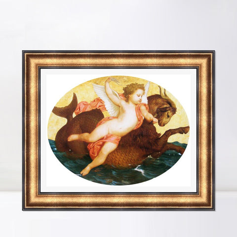 INVIN ART Framed Canvas Art Giclee Print Series#180 by the Furies by William Adolphe Bouguereau Wall Art Living Room Home Office Decorations