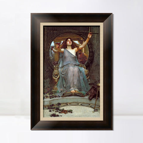 INVIN ART Framed Canvas Art Giclee Print Circe Offering The Cup to Odysseus 1891 by John William Waterhouse Wall Art Living Room Home Office Decorations