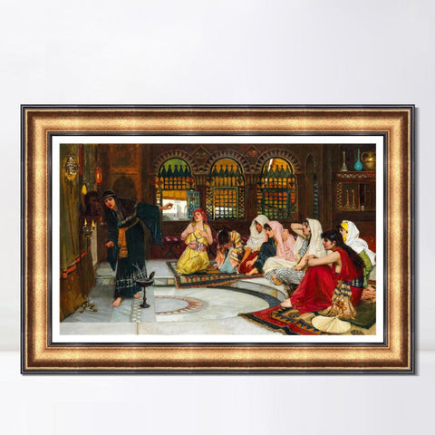 INVIN ART Framed Canvas Art Giclee Print Consulting the Oracle by John William Waterhouse Wall Art Living Room Home Office Decorations